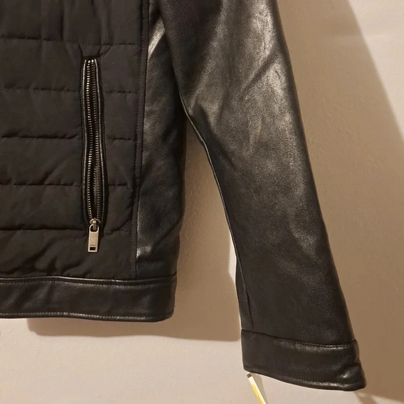 DKNY Mixed Media Quilted Racer Men's Jacket - Picture 8 of 8